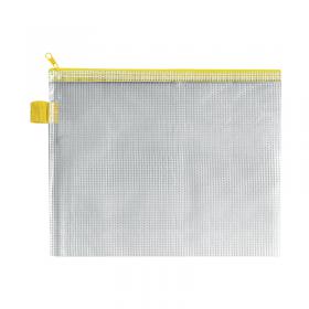 BDS Mesh Zip Bag 255x205mm Yellow (Pack of 5) ZIPPER YELLOW STY34115