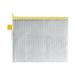 The picture shows a pack of 5 unbranded popper wallets, zip files, and a BDS mesh zip bag in yellow. The zip bag is 255x205mm in size and has a zipper for secure closure. These items are great for organizing and storing documents, receipts, and other small items.