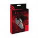 This photo shows a sleek and compact SureFire Axis gaming mouse bungee hub. The hub securely holds your mouse in place and features a built-in USB port for easy connectivity. Its black and red design adds a stylish touch to any gaming setup.
