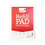 Silvine Refill Pad 320 Pages Ruled with Margin Perforated Punched 4 Holes A4 (Pack of 3) A4RPFM320 SV40126
