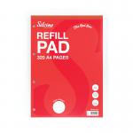 Silvine Refill Pad 320 Pages Ruled with Margin Perforated Punched 4 Holes A4 (Pack of 3) A4RPFM320 SV40126