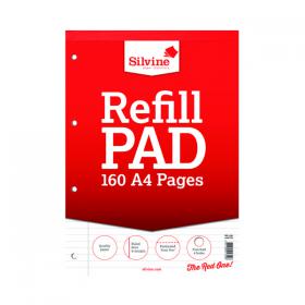 Silvine Ruled Headbound Refill Pad A4 160 Pages (Pack of 6) A4RPFM SV41740