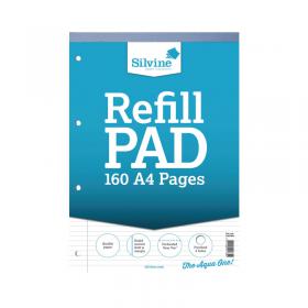 Silvine Narrow Feint Ruled Headbound Refill Pad 160 Pages A4 (6 Pack) A4RPNM SV41760