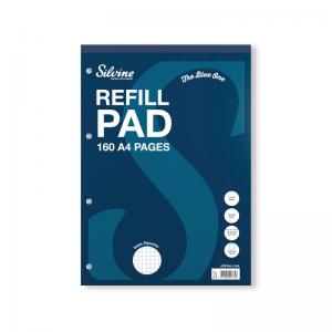 Silvine Ruled 5mm Square Headbound Refill Pad 160 Pages A4 6 Pack