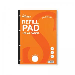 Silvine Punched Feint Ruled Sidebound Refill Pad 160 Pages A4 6 Pack