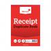 This photograph features a stack of Silvine Duplicate & Triplicate Receipt Books, each measuring 105x148mm. The books have a gummed binding and come in a pack of 12. The covers are red and white in color, with the Silvine logo prominently displayed on the front. Each book contains duplicate and triplicate pages for easy record keeping.