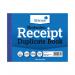 The photo features a stack of carbonless receipt books from Silvine. The books are duplicate and triplicate, and measure 102x127mm. The pack includes 12 books of this size, with the Silvine logo and product name clearly visible on the cover.