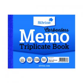 Silvine Carbonless Triplicate Memo Book 102x127mm (Pack of 5) 707 SV42376