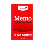 Silvine Triplicate Memo Book 210x127mm (Pack of 6) 605 SV42510