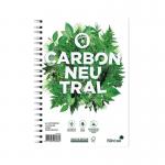 This image shows five Silvine Wirebound Carbon Neutral Ruled Notebooks, each A5 in size with 120 pages. The covers are blue and feature the Silvine logo, while the pages are lined with a carbon neutral ruling. The notebooks are bound with durable wire binding.