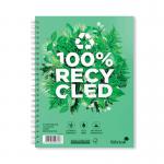 A photograph of Silvines Eco A5 notebooks shows a pack of 5 premium recycled wirebound notebooks proudly displayed on a desk or shelf. Each notebook features a sleek A5 size and the brands recognizable logo on the cover. The vibrant and sturdy wire binding and thick, eco-friendly pages are fully visible, inviting you to jot down your thoughts and ideas. These notebooks are perfect for those seeking sustainable and stylish stationery options.