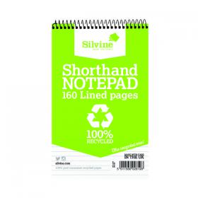 Silvine Everyday Recycled Shorthand Pad 127x203mm (Pack of 12) RE160-T SV42819