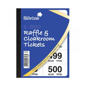 Cloakroom and Raffle Tickets 1-500 (12 Pack) CRT500 SV43320