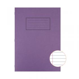 Silvine Exercise Book A4 Ruled with Margin Purple (10 Pack) EX111 SV43512