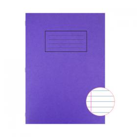 Silvine Exercise Book Ruled with Margin A4 Purple (Pack of 10) EX111 SV43512