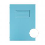 This photo captures a stack of 10 plain blue Silvine A4 exercise books. The vibrant blue color is bold and eye-catching, while the texture of the cover adds a touch of tactile appeal. The books are neatly stacked, showcasing their uniform rectangular shape.