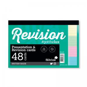 Silvine 48 Revision Notecard Pad Lined Multi-Coloured Pack of 960