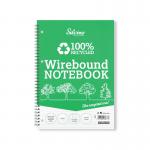 Silvine Everyday Recycled Wirebound Notebook A4 (Pack of 12) TWRE80 SV43677