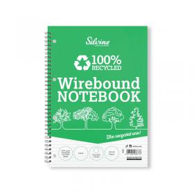Silvine Everyday Recycled Wirebound Notebook A4 (Pack of 12) TWRE80 SV43677