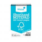 This photograph features a pack of 10 environmentally-friendly Silvine shorthand notepads. The pads are 127x203mm in size and are designed for use by reporters. The cover of the pads is labeled with the Silvine brand.
