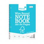 Silvine Envrionmentally Friendly Wirebound Notebook 160 Pages A4 (5 Pack) FSCTW80 SV43692