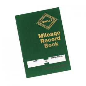 Simplex Mileage Record Book Hardback MRB SX10809