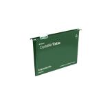 Rexel Crystalfile Extra Suspension File Polypropylene 15mm V-base A4 Green Ref 70634 [Pack 25] T70634