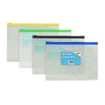 Sundry Clear Plastic A5 Coloured Zip Bags (Pack of 12) 300480 TGR00480