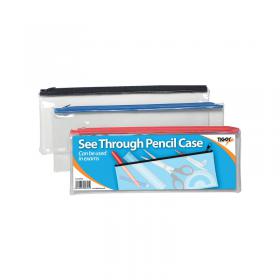 Tiger See Through Pencil Case 330x125mm Pack of 12 300795 TGR00795