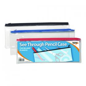 See Through Pencil Case 330 x 125mm (Pack of 12) 300795 TGR00795