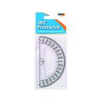 Tiger 180 Degree Clear Plastic Protractor (Pack of 12) 300957 TGR00957