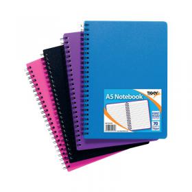 Sundry A5 Wiro Polypropylene Notebook (5 Pack) 301472 TGR01472