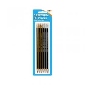 Tiger Premium HB Pencils with Eraser Tips x6 Pack of 12 15016873015357 TGR01535