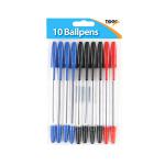 Tiger Ballpoint Pens Black Blue and Red 12x10 Pens (Pack of 120) 302011 TGR02011