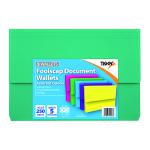 Card Document Wallets Assorted Foolscap (Pack of 12) 302396 TGR02396
