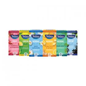 Tetley Fruit+Herbal Tea Bags Variety Pack 6x25 (Pack of 150) XFO3507 TL00149