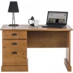 Teknik Office French Gardens Compact Pine Effect Study Desk With Single Pedestal And Filer Drawer