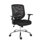 Teknik Office Nova Mesh Back Executive Chair Matching Black Fabric Seat and Removable Fixed Nylon Armrests 1095