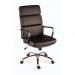 Teknik Office Deco Retro Style Executive Black Faux Leather Chair with Matching Removable Arm Covers 1097BLK