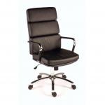 Teknik Office Deco Retro Style Executive Black Faux Leather Chair with Matching Removable Arm Covers