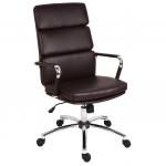 Teknik Office Deco Retro Style Executive Brown Faux Leather Chair with Matching Removable Arm Covers