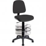 Teknik Ergo Blaster Black Fabric Operator Chair Deluxe With Ring Kit Conversion and Movable Footring