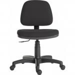 Teknik Office Ergo Blaster Black Fabric Operator chair with a medium sized black backrest in a Mainline Plus fabric. Accepts optional arm rests. 1100BLK-HOME