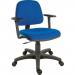 Teknik Office Ergo Blaster Blue Fabric Operator chair with medium sized backrest. With step adjustable armrests 1100BLU/0280