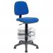 Teknik Ergo Blaster Blue Fabric Operator chair with a deluxe ring kit conversion and movable footring. 1100BLU/1164/0288