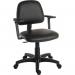 Teknik Office Ergo Blaster Black PU Operator chair with medium backrest and height adjustable wipe clean seat. With Step adjustable armrests 1100PUBLK/0280