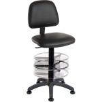 Teknik Ergo Blaster Black PU Operator Chair With Ring Kit Conversion Wipe Clean Seat and Movable Footring
