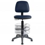 Teknik Ergo Blaster PU Blue Operator chair with ring kit conversion, wipe clean seat and movable footring 1100PU-BLU/1164
