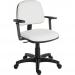 Teknik Office Ergo Blaster White PU Operator chair with medium backrest and height adjustable wipe clean seat. With step adjustable armrests 1100PUWHI/0280