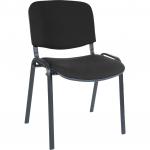 Teknik Office Conference Black Fabric Stackable Fully Assembled Char With Padded Seat and Backrest 1500BLK